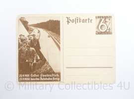 WO2 Duitse Postkarte 1933-1936 1000 km Autobahn fertig - 15 x 10,5 cm - origineel