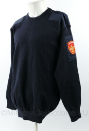 Nederlandse Brandweer LFR trui met ronde hals en emblemen donkerblauw - maat Large - licht gedragen - origineel