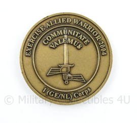 NRF Duits Nederlandse Corps Exercise Allied Warrior 2004 coin - diameter 3,5 cm - origineel