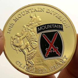 US Army 10th Mountain Division coin - Climb to Glory - 40 mm diameter