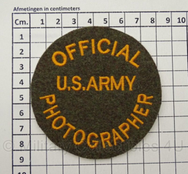 WO2 US Army Official Photographer embleem rond - 8,4 x 8,4 cm