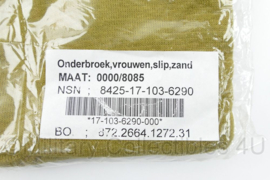 KL Nederlandse leger DAMES onderbroek vrouwen slip zandkleur - maat 0000/8085 - nieuw in verpakking - origineel