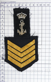 Koninklijke Marine emblemen set - set van 3 - Sergeant Majoor - van uniform geknipt -  origineel