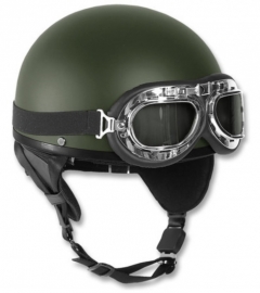 Vintage brommer helm Pothelm groen