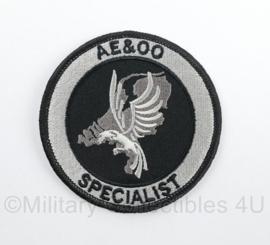AE&OO Specialist Afdeling Expertise & Operationele Ondersteuning Specialist embleem Black and Grey met klittenband - diameter 9 cm