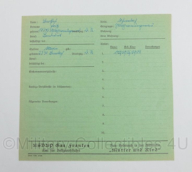 WO2 Duits NSDAP Gau Franken Amt fur Volkswohlfaht document 1940 - 21 x 20 cm - origineel