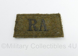 Britse leger RA Royal Artillery shoulder slip on patch - 7 x 3,5 cm - origineel