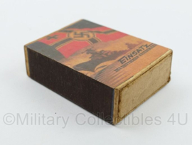 WO2 Duits luciferdoosje van echt hout - Einsatz der Deutschen Kriegsmarine - 6 x 4 cm