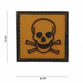 Embleem Toxic (doodshoofd) - Klittenband - 3D PVC - 4 x 4 cm