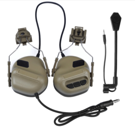 Tactical Headset Microphone Comtac Rail Adapter for FAST MICH Helmet  TAN /Coyote