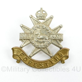 Britse WO2 cap badge Sherwood Foresters - Kings Crown - 4,5 x 4,5 cm - origineel