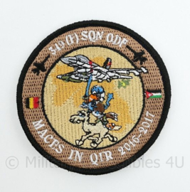 BAF Belgian Air Force 349(F) squadron ODF MACES IN OIR 2016-2017 Operation Desert Falcon embleem met klittenband - 9 cm. diameter