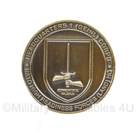 Nederlands Duitse coin Korps 1 NL DE Corps oefening Odyssee Sword 2011 13e en 43 gemechaniseerde brigade en 11 luchtmobiel -  diameter 3,5 cm - origineel