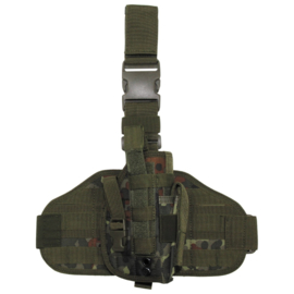 Molle been- en koppel paneel MET verwijderbaar universeel holster - Flecktarn