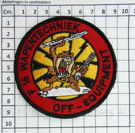 KLu Koninklijke Luchtmacht embleem F16 Wapentechniek Off-Equipment - met klittenband  - 9 cm. diameter