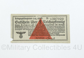 Wo2 Duits Kriegsgefangenen lagergeld 1 Reichspfenning - 7,5 x 4 cm - origineel