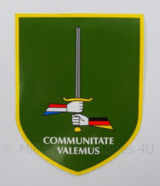 Nederlands Duitse Korps voertuig sticker - Communitate Valumus - afmeting 10 x 13 cm - origineel