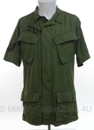 USAF US Air Force Jungle Fatique jas tropical combat - Master Sergeant "Hitchcock"- 2nd pattern jacket - vietnam oorlog - maat Medium-Short - origineel