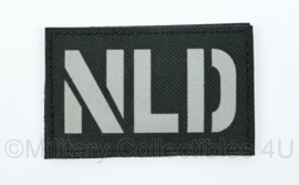 Nederlandse Leger NLD embleem infrarood patch met klittenband zwart - afmeting 5 x 8 cm - nieuw gemaakt