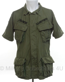 USAF Air Force Jungle Fatique jas Ripstop Poplin Staff Sergeant - 2nd pattern jacket - vietnam oorlog - maat Medium-Short 1969 - origineel