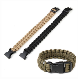 Paracord armband - 7 inch - keuze uit zwart of coyote