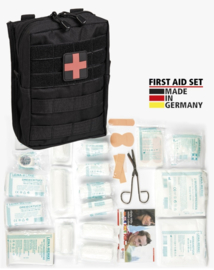 PRO 43-delige Tactical First Aid kit EHBO kit in Molle pouch IFAK met inhoud Made in Germany Leine Werke GMBH - ZWART