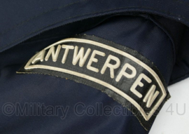 Belgische Politie Antwerpen regenmantel regenjas donkerblauw - maat 54 - gedragen - origineel