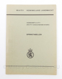 KL VS 5-77/1 Voorschrift Springtabellen 1982 - gebruikt - origineel