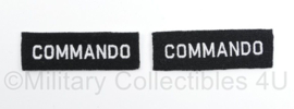 Nederlandse leger straatnamen PAAR Commando - net naoorlogs - wit op zwart - 8 x 2,5 cm