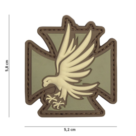 Embleem 3D PVC met klittenband - Iron Eagle - coyote - 5,2 x 5,8 cm