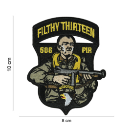Embleem stof 506 PIR filthy thirteen - 10 x 8 cm.