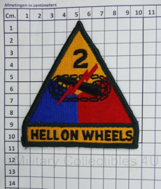 US Army 2nd Armored Division patch - Hell on wheels - 10,5 x 9,5 cm - origineel
