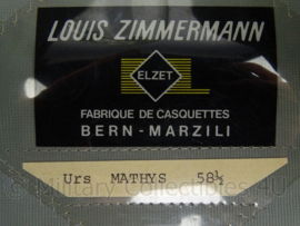 Zwitserse kepi - maker: Louis Zimmermann - maat 58 1/2 - origineel