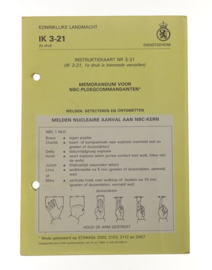 KL Nederlandse leger Instructiekaart NBC - IK 3-21 Memorandum voor ploegcommandanten - origineel