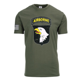 T-shirt 101st Airborne Division deluxe  - Groen - maat Small t/m XXL