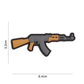 AK47 embleem PVC - 3,2 x 8,4 cm
