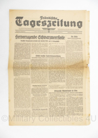 WO2 Duitse krant Frankische Tageszeitung nr. 186 11 augustus 1943 - 47 x 32 cm - origineel