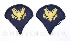 US Army Rank patch pair - Specialist - geel op donkerblauw - 8 x 7,5 cm - origineel