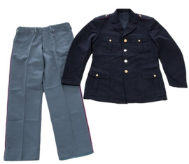 Donkerblauwe Italiaans politie uniform jas MET broek met bies Polizia di Stato-  MAAT 44 TM. 52- origineel