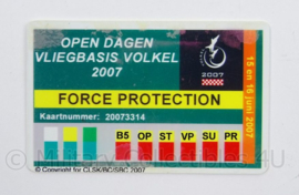 KLu Luchtmacht ID Force Protection open dagen Vliegbasis Volkel 2007 - afmeting 5 x 8,5 cm - origineel