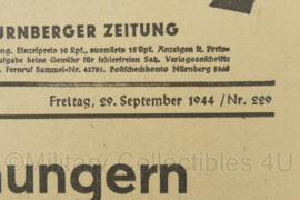 WO2 Duitse krant Frankische Tageszeitung nr. 229 29 september 1944 - 47 x 32 cm - origineel