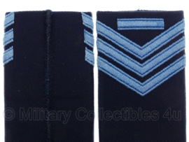 KLU Koninklijke Luchtmacht schouderstukken blauw met blauw - Sergant der 1e klasse - origineel