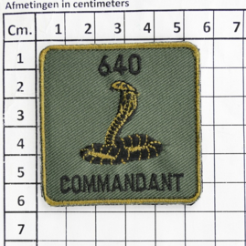 KLU Nederlandse leger 640 squadron COMMANDANT 640 Bewakingssquadron borstembleem - met klittenband - 5 x 5 cm - origineel