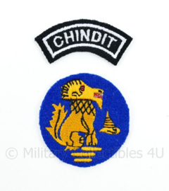 WO2 Britse Chindit emblemen set - diameter 5 cm