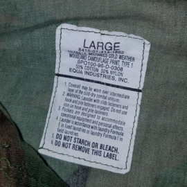 US Army Woodland Coverall Mechanics Cold Weather type 1 - gebruikt - maat Large - origineel