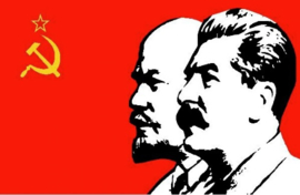 Russische Sovjet-Unie USSR vlag Lenin en Stalin - polyester - 96 x 144 cm - replica