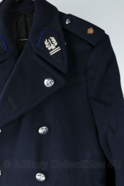 Belgische Politie Hoofdcommissaris lange mantel donkerblauw - maat XL (lengte 185 cm) - gedragen - origineel