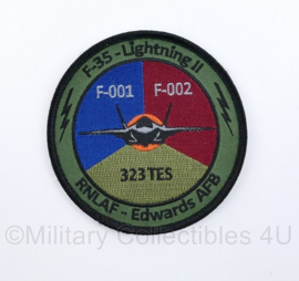 KLU Koninklijke Luchtmacht RNLAF F-35 - Lightning II 323 TES embleem - met klittenband - diameter 10 cm