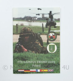 Exercise FTX Gainful Sword 2003 Poland Duits Nederlandse Corps boekje met sticker - origineel