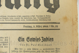 WO2 Duitse krant Frankische Tageszeitung nr. 53 3 maart 1944 - 47 x 32 cm - origineel